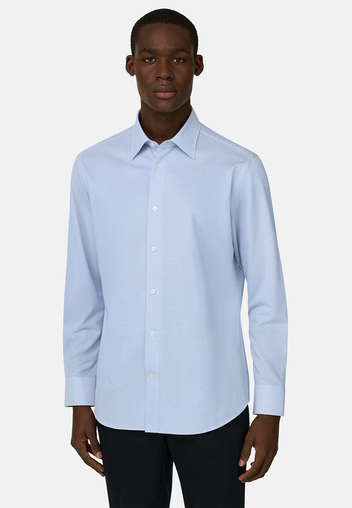 Polohemd Aus Japanischem Jersey Regular Fit, Hellblau, hi-res, 1