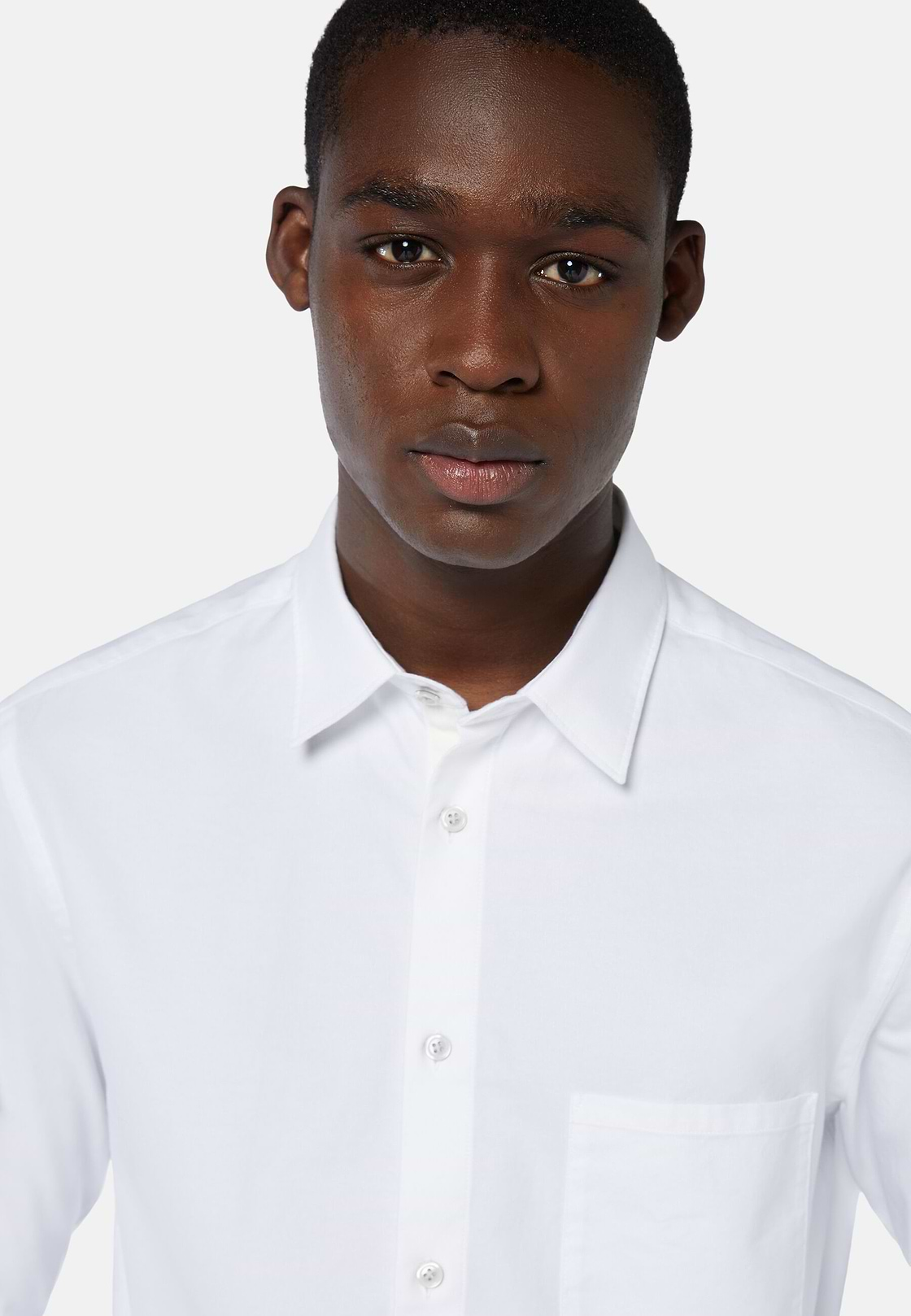 Camisa Blanca De Algodón Oxford Corte Regular, Blanco, hi-res