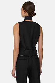 Waistcoat in Wool Blend, Black, thumb, 4