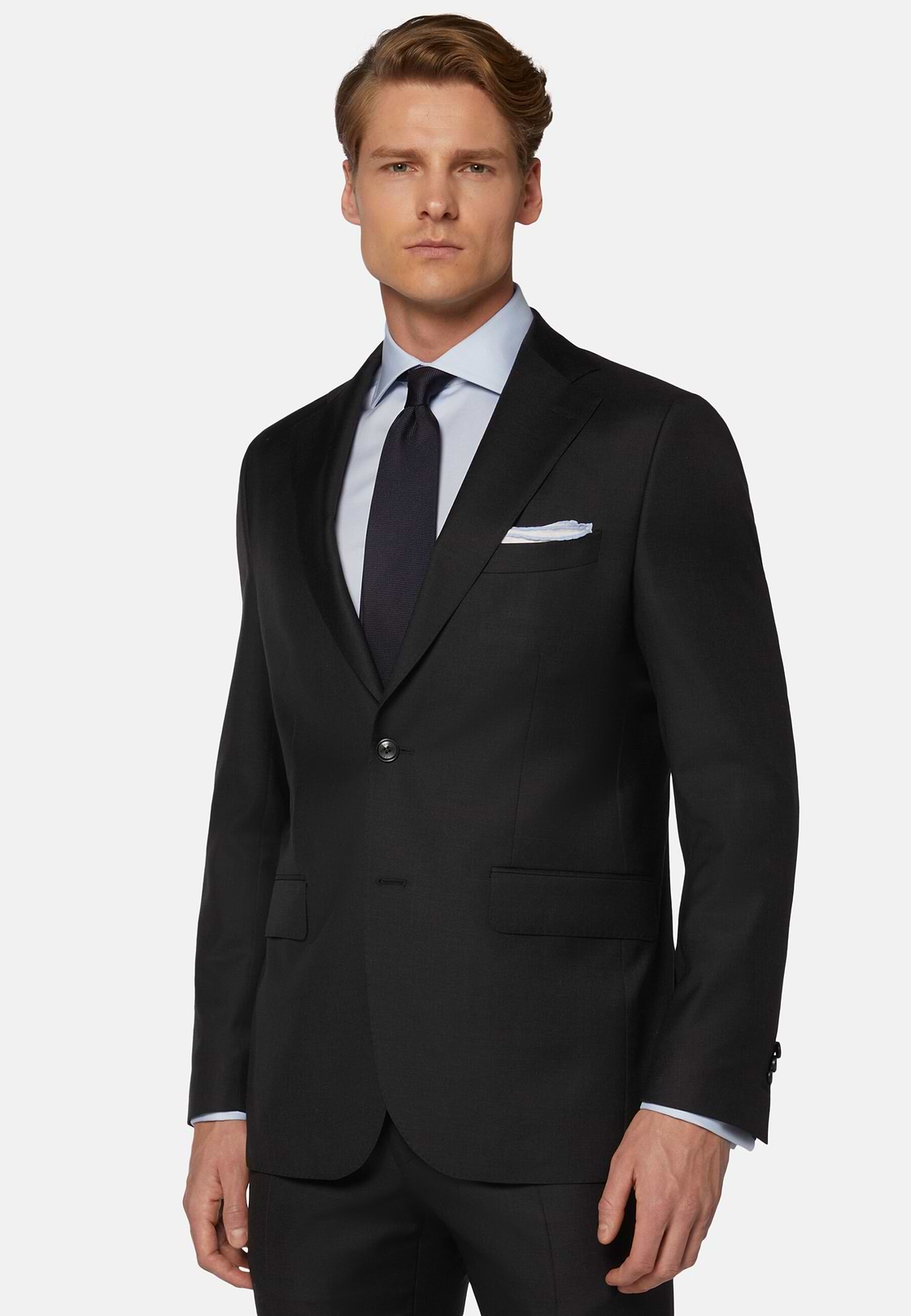 Charcoal Grey Super 130 Wool Jacket, Charcoal, hi-res