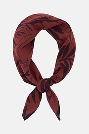Leaf Print Silk Bandana, Rot, thumb, 2