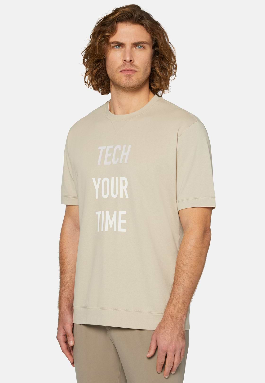 High-Performance Piqué Polo T-Shirt, Beige, hi-res