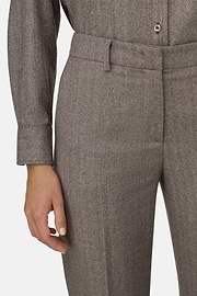 Wool Wide-Leg Trousers, Taupe, thumb, 3