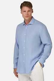 Regular Fit Linen Shirt, Light Blue, hi-res