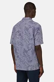 Camicia In Lino Cotone Regular Fit, Navy, thumb, 3