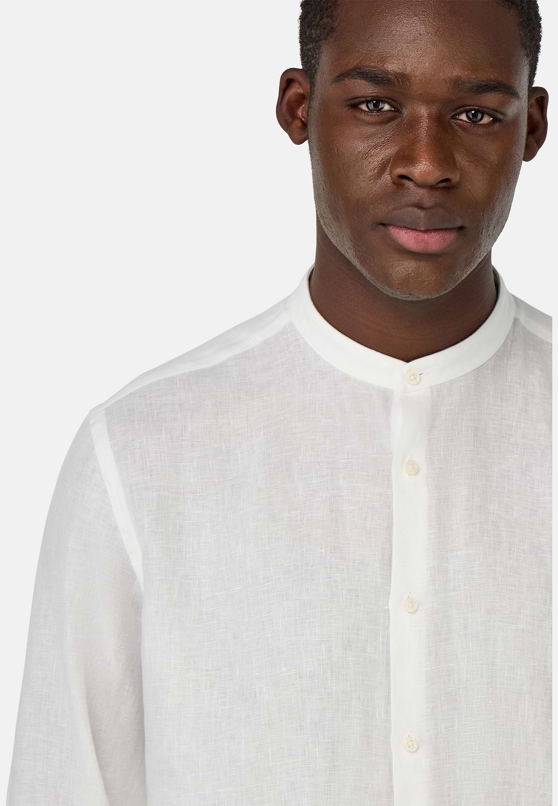 Regular Fit Linen Shirt, White, hi-res