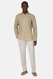 Regular Fit Linen Shirt, Beige, hi-res