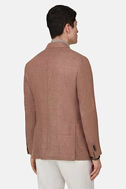 Giacca Melange In Puro Lino, Rouge, thumb, 3