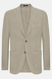 Veste Gris Tourterelle En Pur Lin, Taupe, hi-res