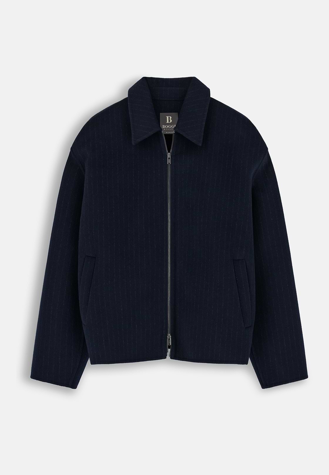 Blazer in Wool Pinstripe, Navy blue, hi-res, 5