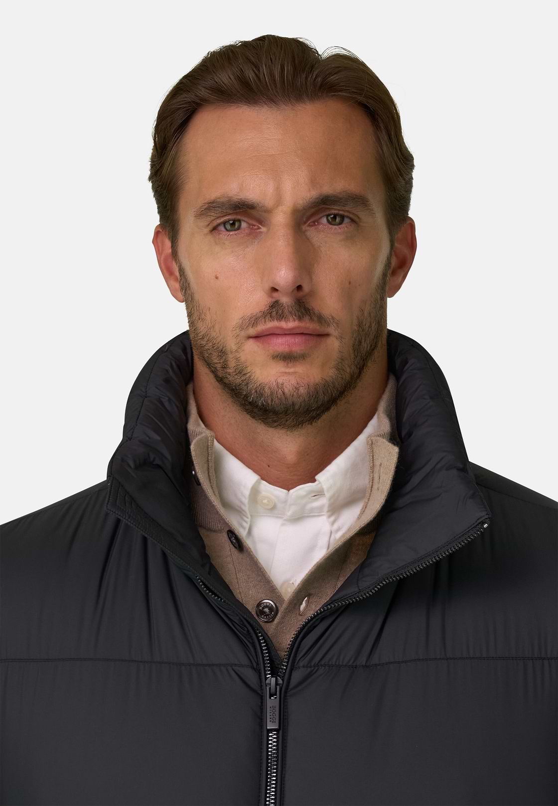 Gilet in Goose Down Technical Fabric, Black, hi-res, 3