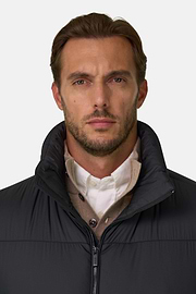 Gilet in Goose Down Technical Fabric, Black, thumb, 3