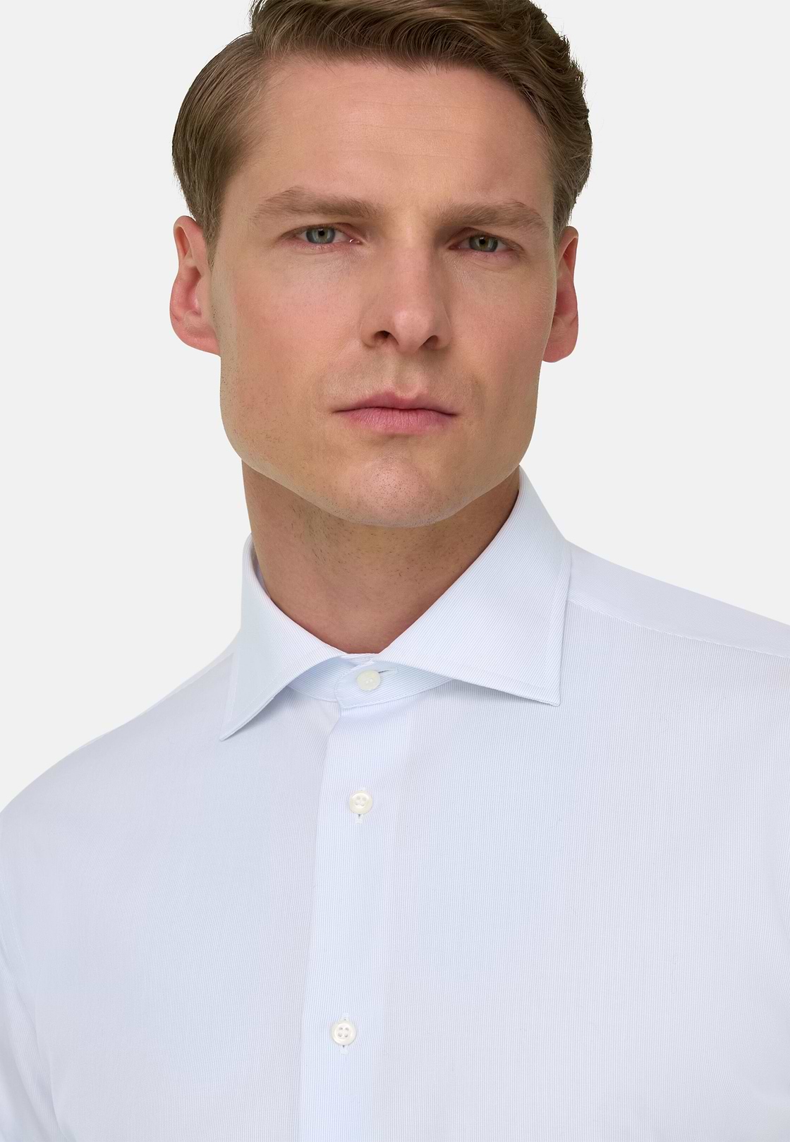 Camicia A Righe In Cotone Regular Fit, Azzurro, hi-res, 4