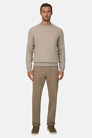 Crew Neck Jumper in Yak Wool, Sand, thumb, 2