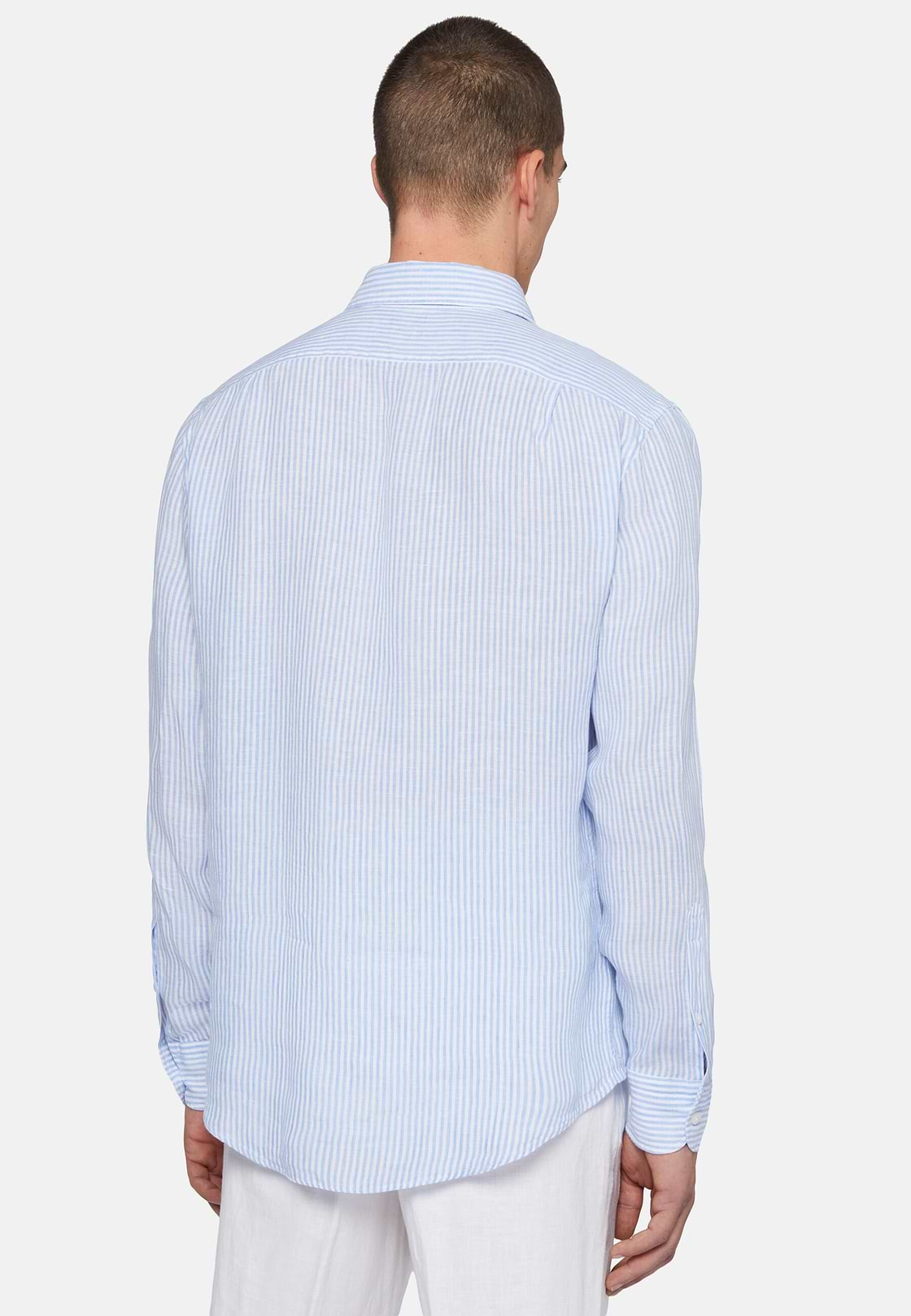 Camisa de Lino, Azul, hi-res