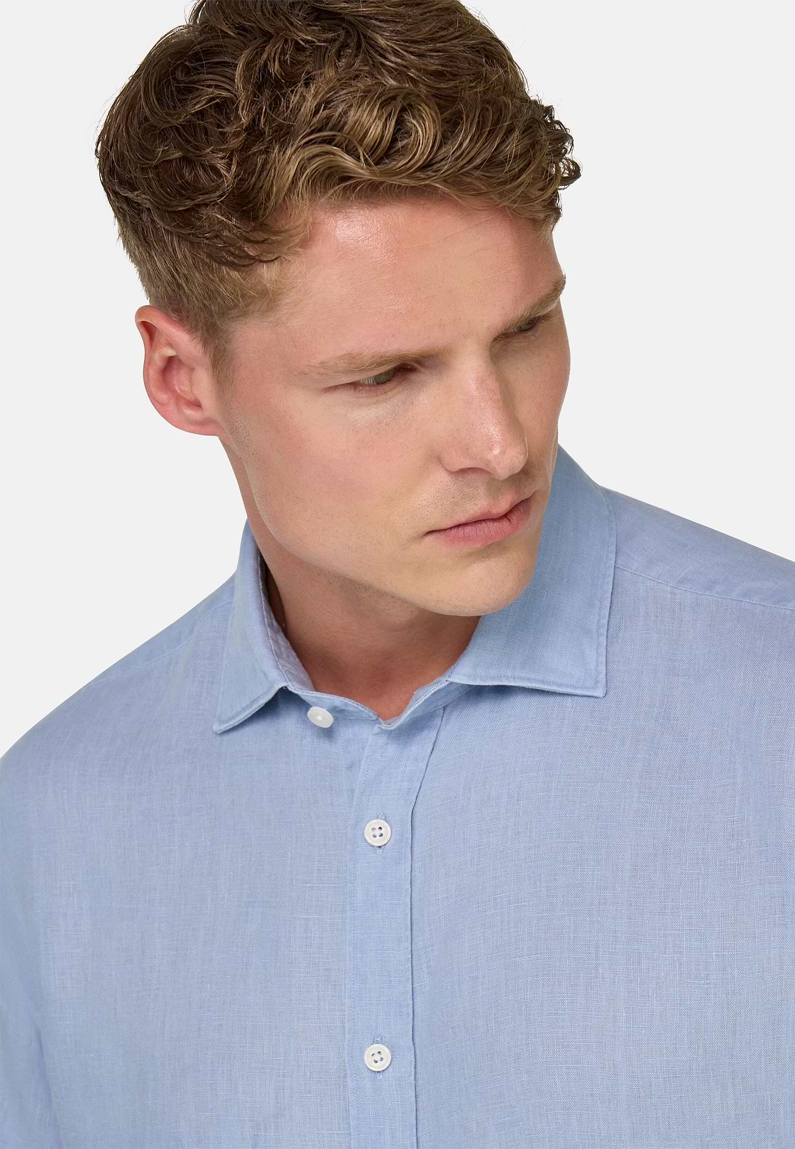 Regular Fit Linen Shirt, Light Blue, hi-res
