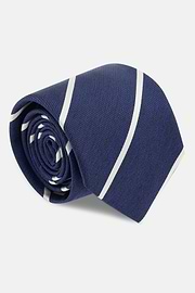 Regimental Design Silk Tie, Navy blue, thumb, 2