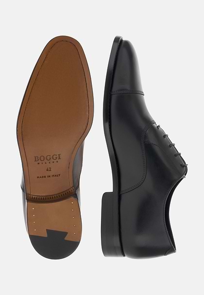 Leather Oxford Shoes, Black, hi-res