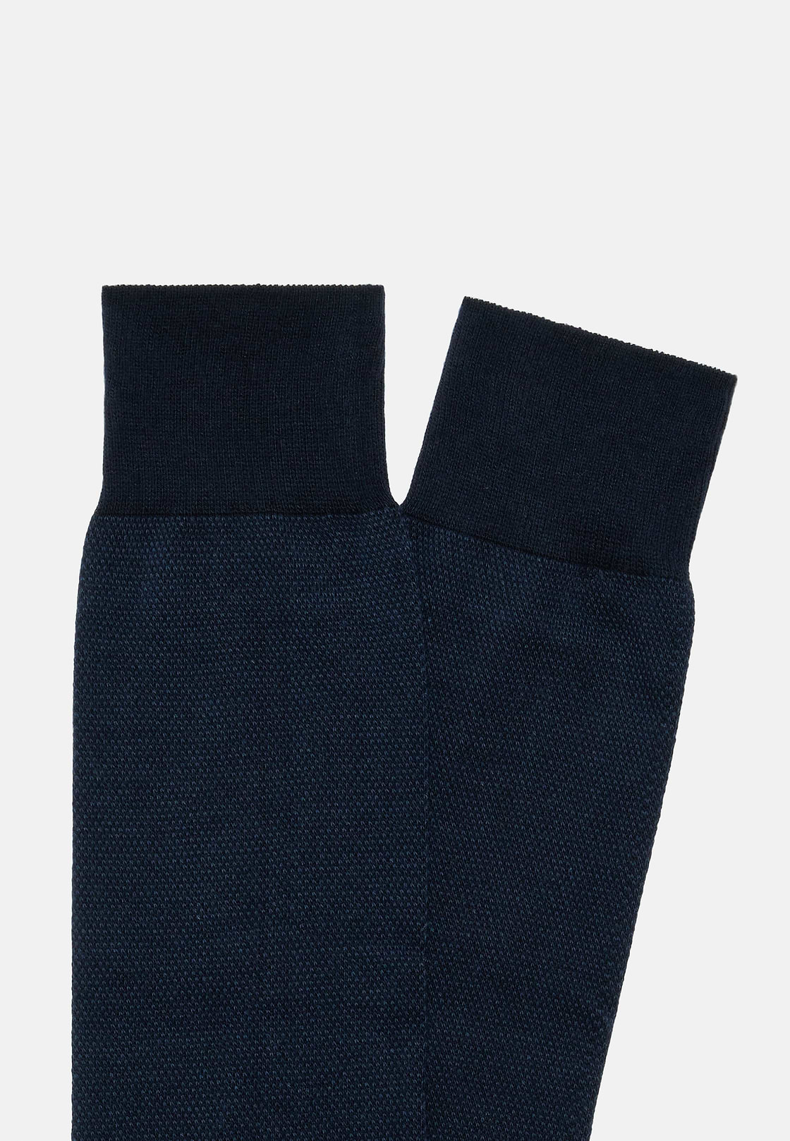 Oxford Cotton Socks In Organic Cotton, Navy blue, hi-res