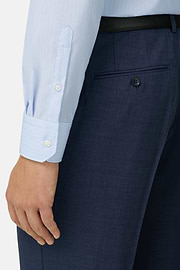 Camicia A Righe In Cotone Slim Fit, Azzurro, thumb, 4