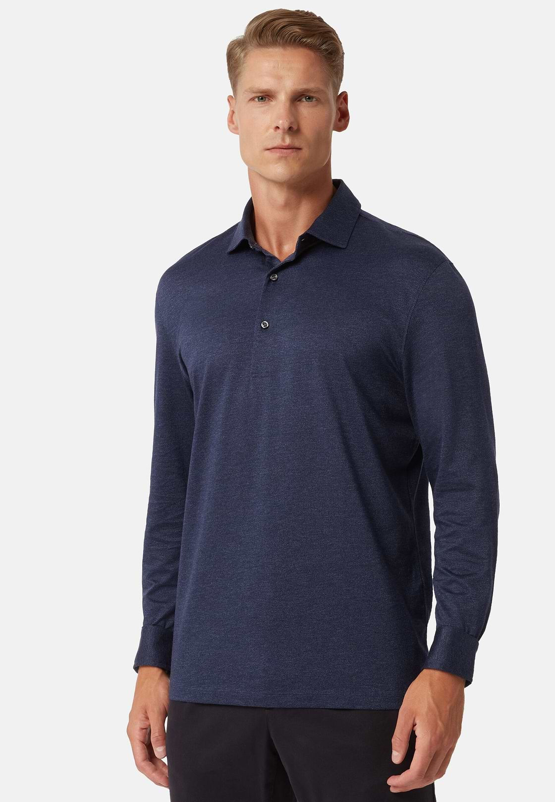 Polo En Jersey De Coton Regular Fit, bleu marine, hi-res