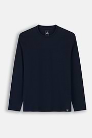 Koszulka Z Bawełnianego Dżerseju Pima Z Długim Rękawem, Navy blue, thumb, 5