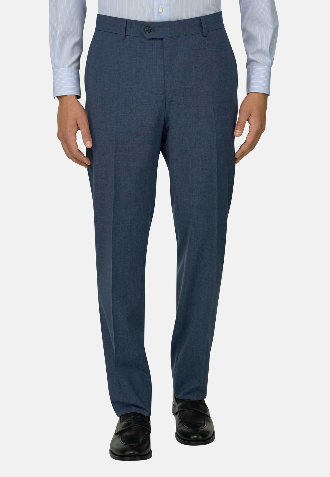 B Aria Pure Wool Trousers, Blue, hi-res, 1