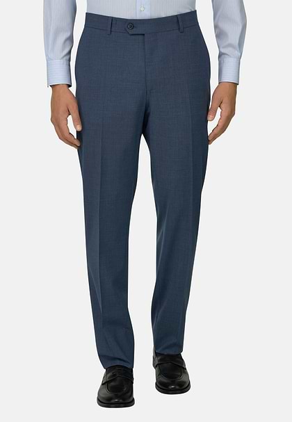 B Aria Pure Wool Trousers, Blue, hi-res