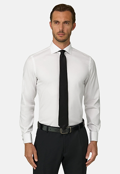 Slim Fit Pinpoint Cotton Shirt