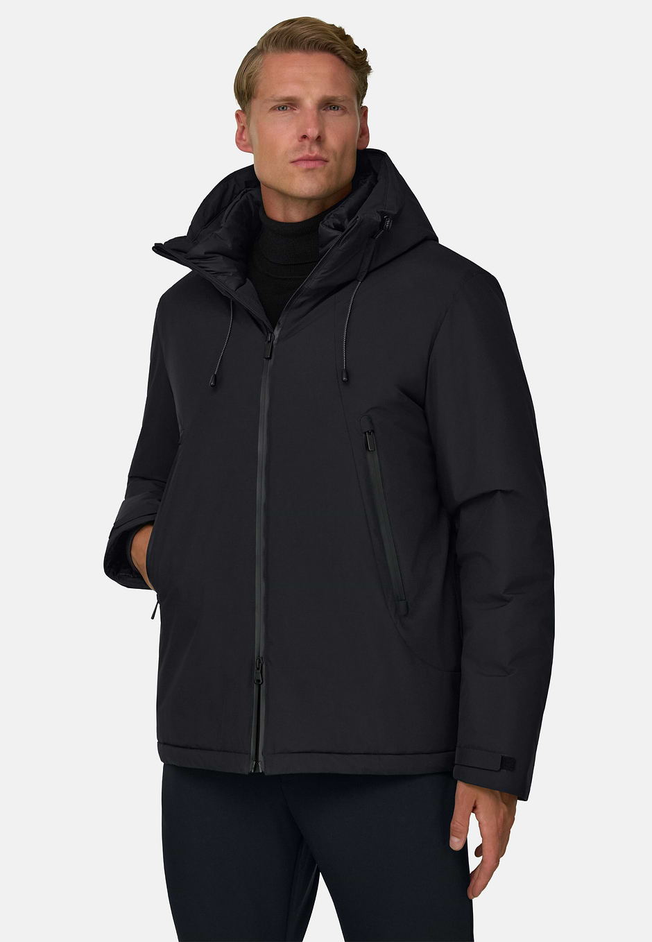 Jacket in Technical Fabric Padded, Black, hi-res