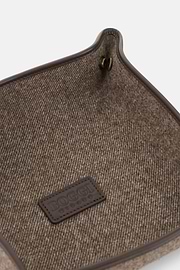 Valet Tray in Leather and Wool, Taupe, thumb, 2