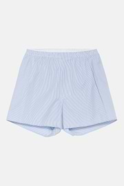 Light Blue Striped Cotton Boxer Shorts, Stripe Light blue, hi-res