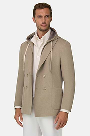 Sweatshirt Blazer Columbus in Cotton Blend B Jersey, Taupe, thumb, 1