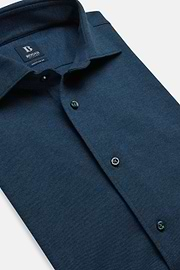 Camisa Estilo Polo De Piqué Corte Regular, Índigo, hi-res