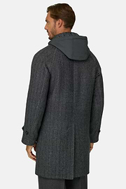 Single-Breasted Coat in Wool Blend, Dark Grey, thumb, 4