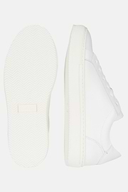 Sneakers In Pelle Bianca, Bianco, hi-res
