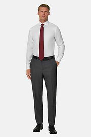Pure Wool Bird's Eye Trousers, Medium grey, thumb, 2