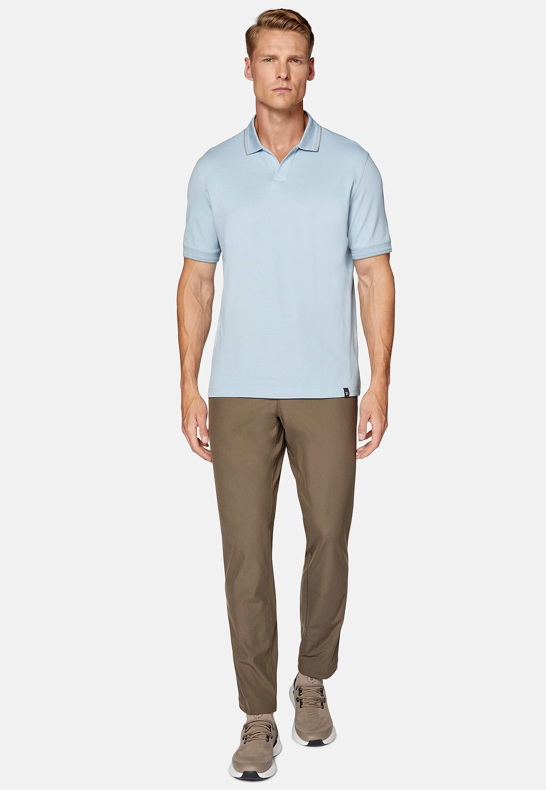 High-Performance Piqué Polo Shirt, Light Blue, hi-res