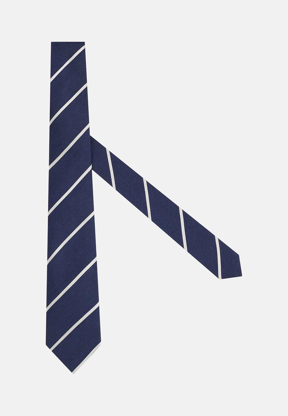 Cravatta Motivo Regimental In Seta, Navy, hi-res