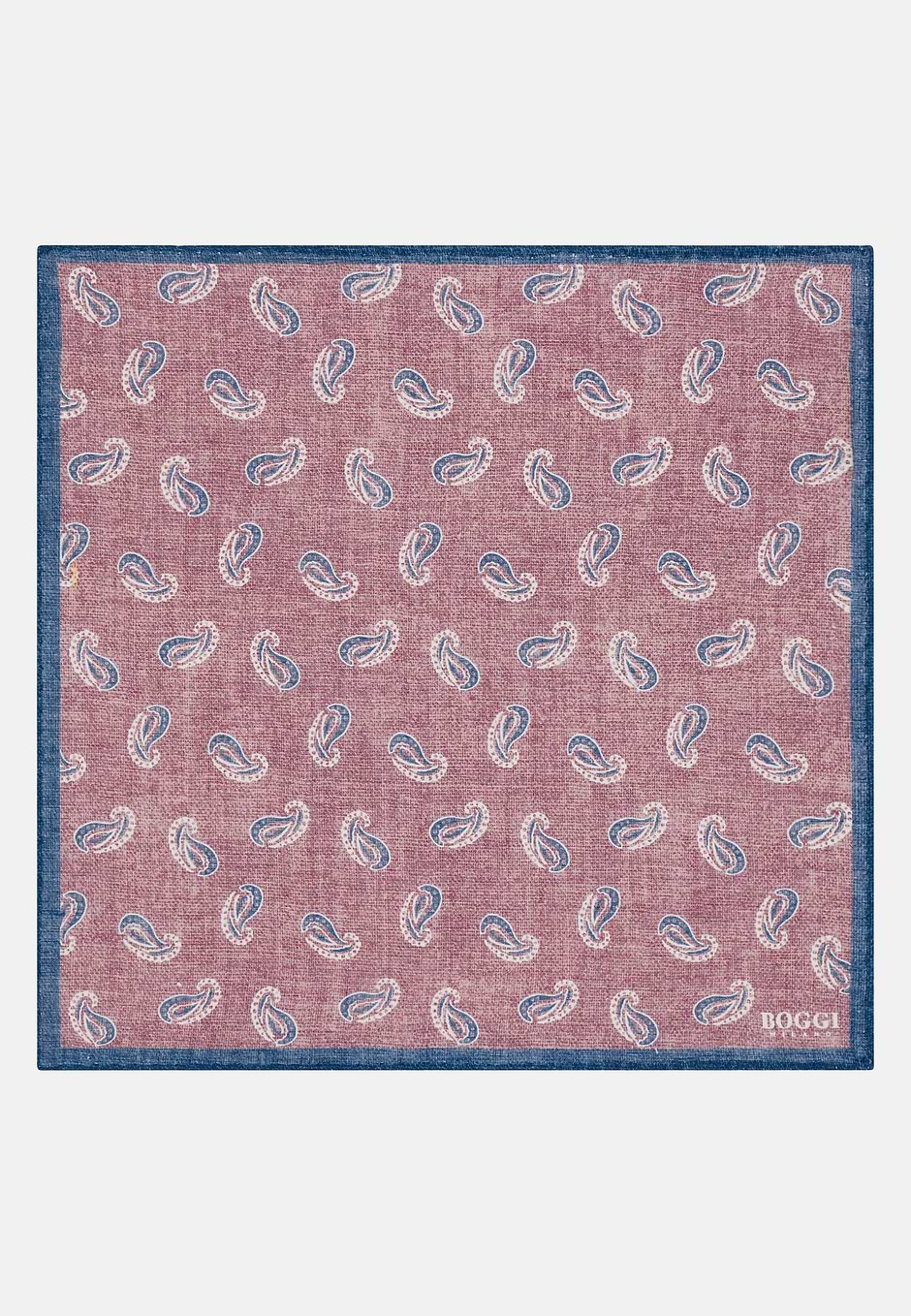 Pochette Aus Leinen Mit Paisley-Muster, Rosso, hi-res