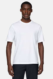 High-Performance Piqué Polo T-Shirt, White, hi-res