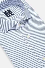 Striped Dobby Napoli Collar Shirt Slim Fit, Medium Blue, hi-res