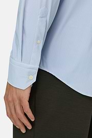 Overhemd Gestreept in Elastisch Nylon B Tech Slim Fit, Light Blue, thumb, 4
