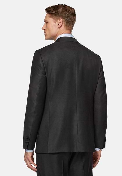 Charcoal Grey Super 130 Wool Jacket, Charcoal, hi-res