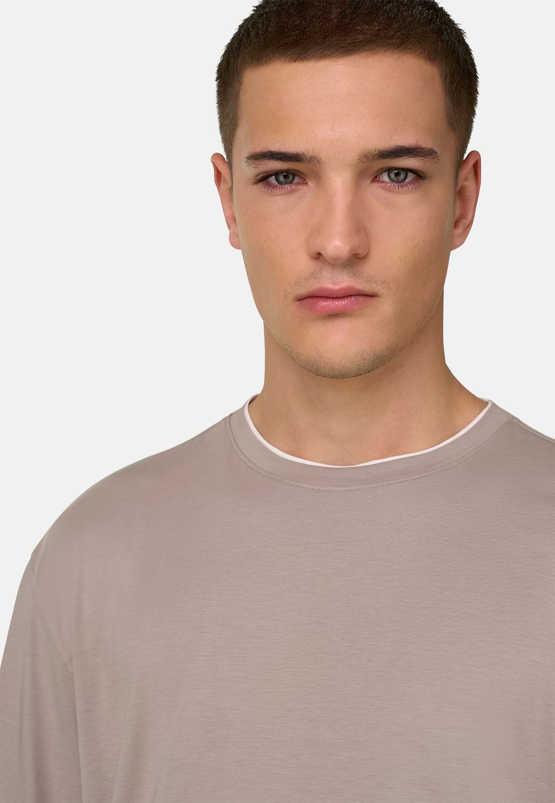 T-Shirt aus Pima-Baumwolle, Taupe, hi-res, 4
