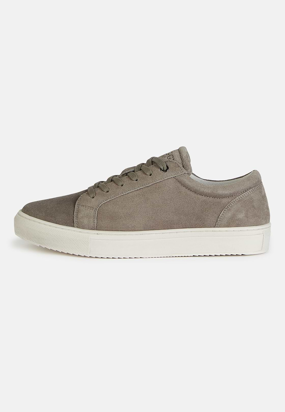 Suede Sneakers With Box Sole, TAUPE, hi-res