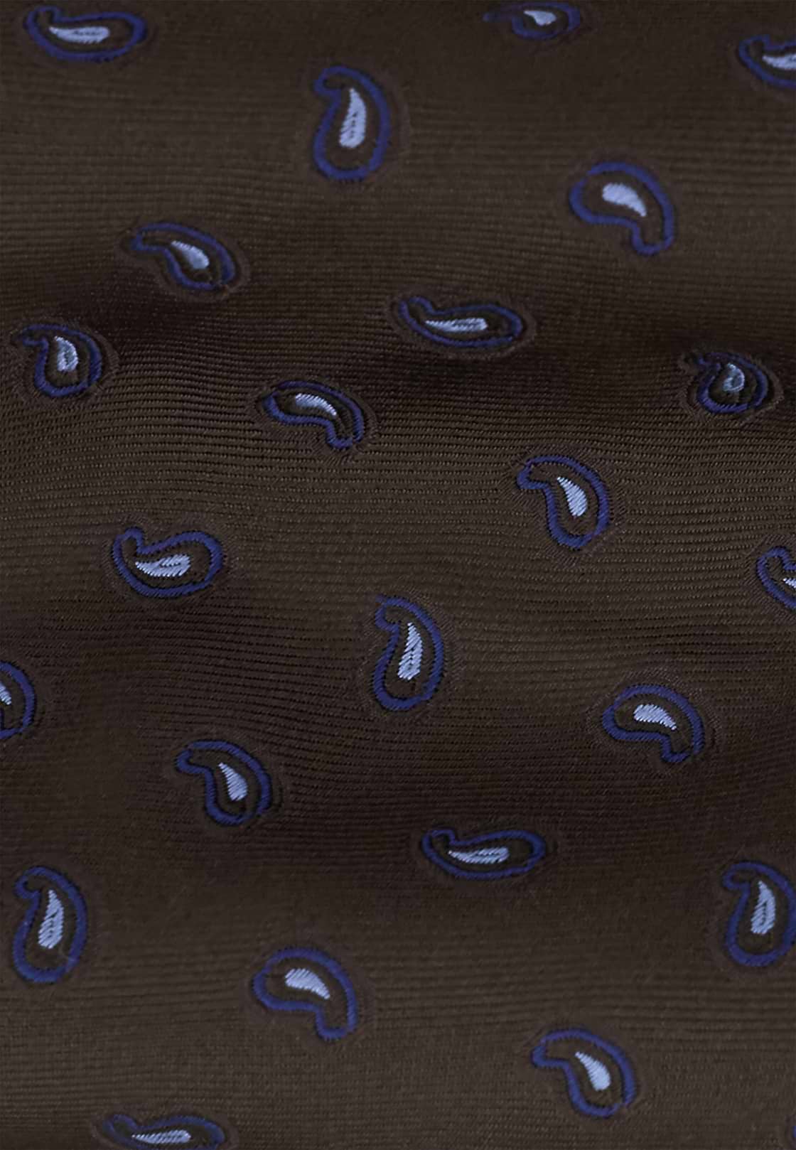 Tie Jacquard Micro Paisley Pattern Silk, Dark brown, hi-res, 2