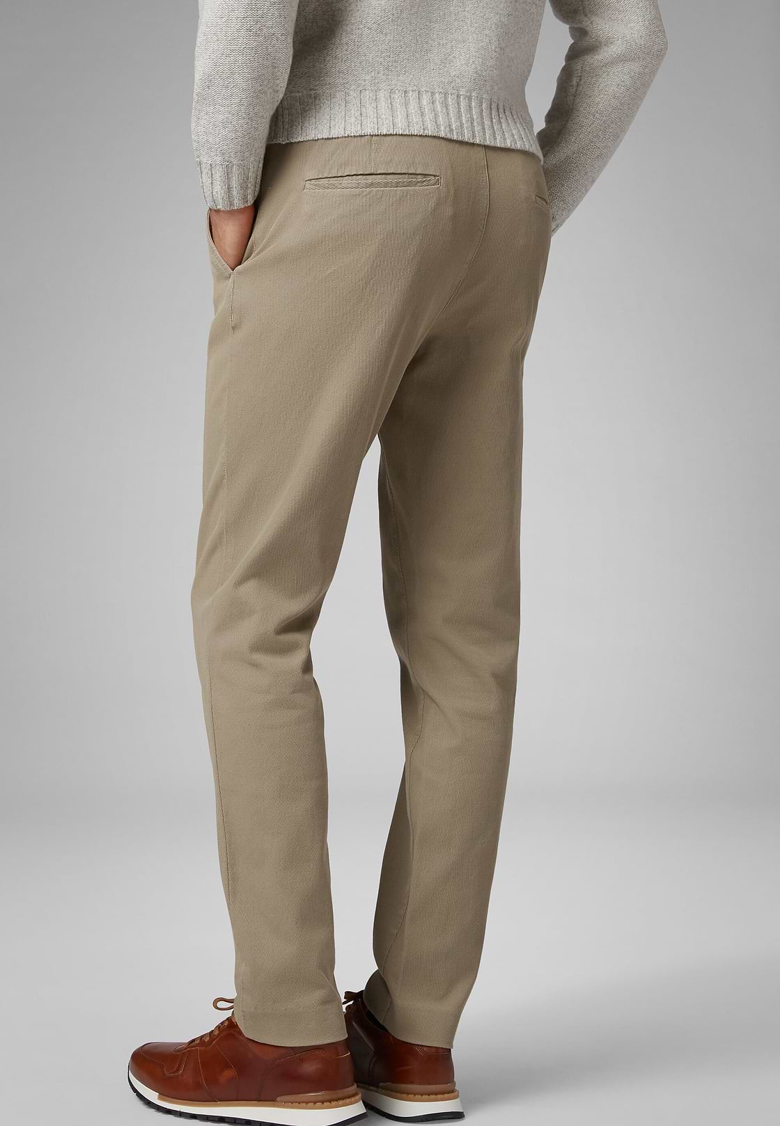 Hose Aus Stretchbaumwolle Mit Durchzug Slim Fit, , hi-res, 2