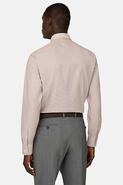 Camicia A Righe In Cotone Slim Fit, Nocciola, thumb, 3