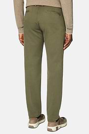 Stretch Cotton Trousers, Military Green, hi-res